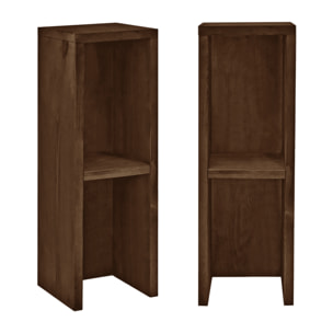 Pack de 2 tables de chevet ou d’appoint en bois massif noyer 60x20cm Hauteur: 60 Longueur: 20 Largeur: 20