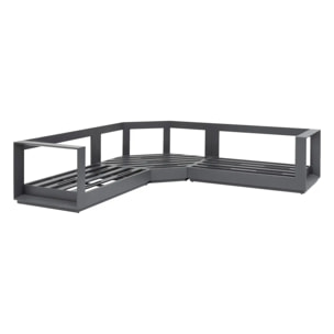Salon d'angle de jardin "Allure" graphite 5 places en aluminium et polyester