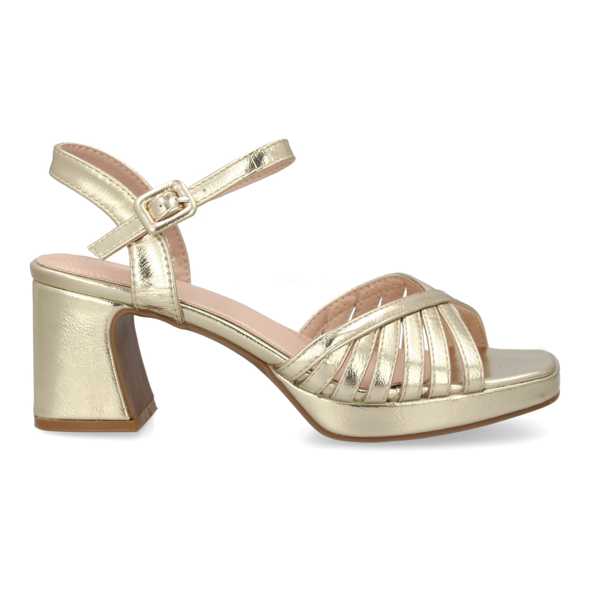 Sandalia tacón ancho plataforma elegante para mujer