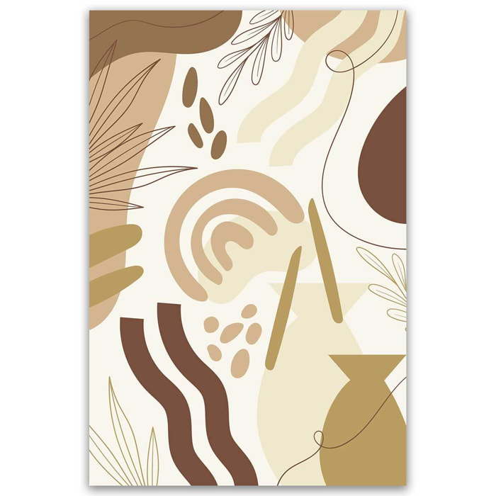 Tableau abstrait organique beige minimaliste Toile imprimée