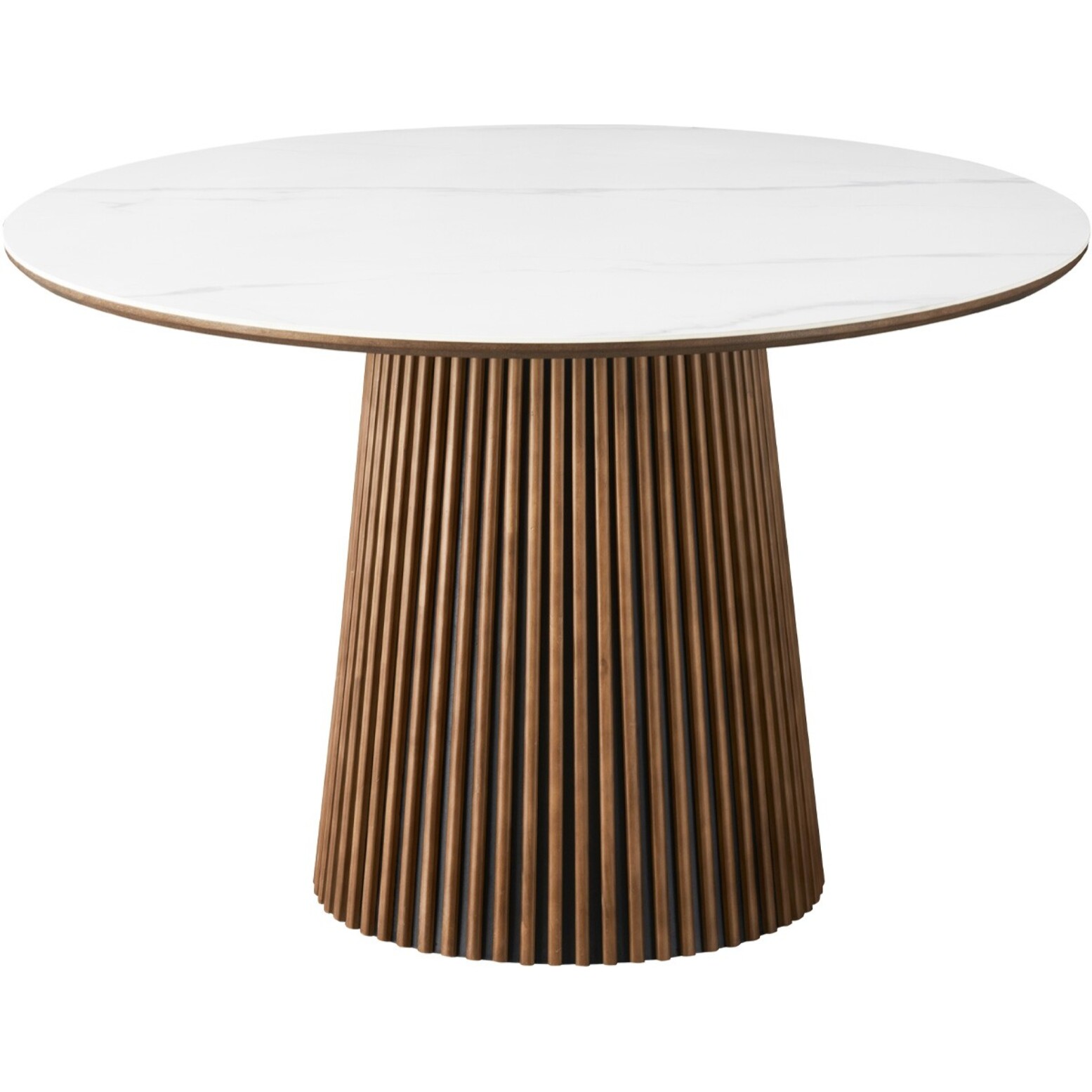 Table à manger ronde en céramique bicolore 6 places - ADA