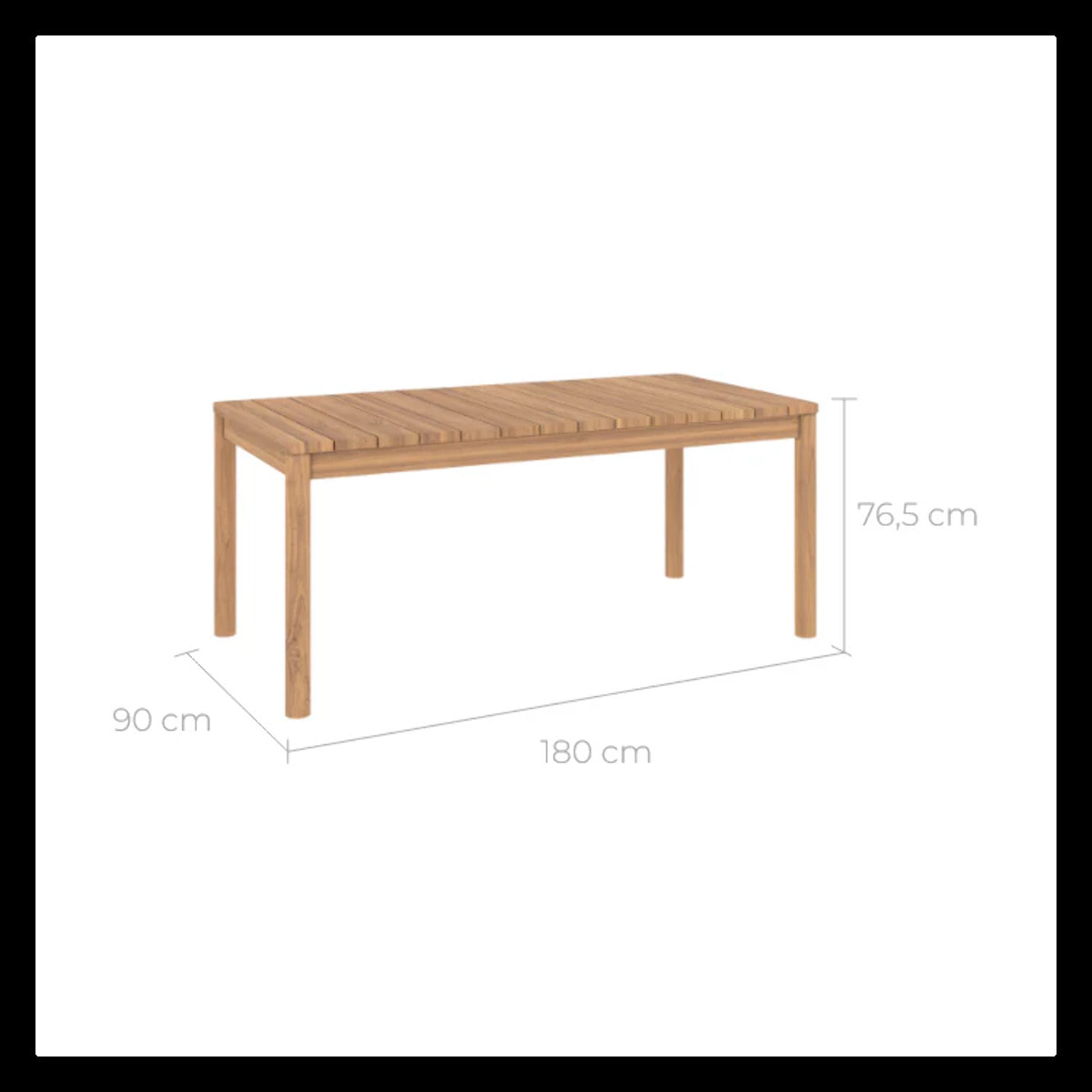 Table de jardin extensible en teck 6 à 8 personnes - Kora