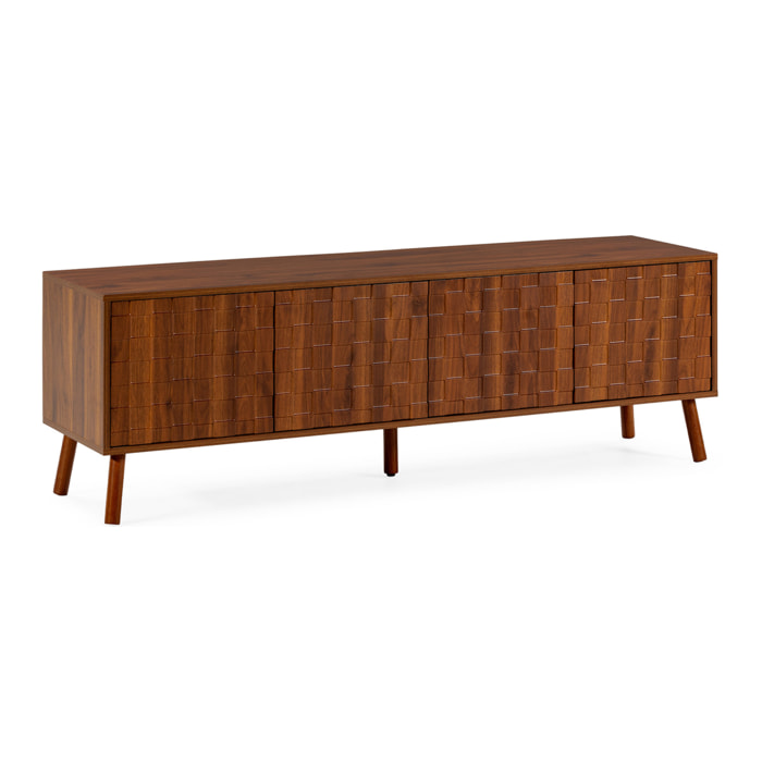 Mueble tv Canadá 4 puertas efecto Nogal