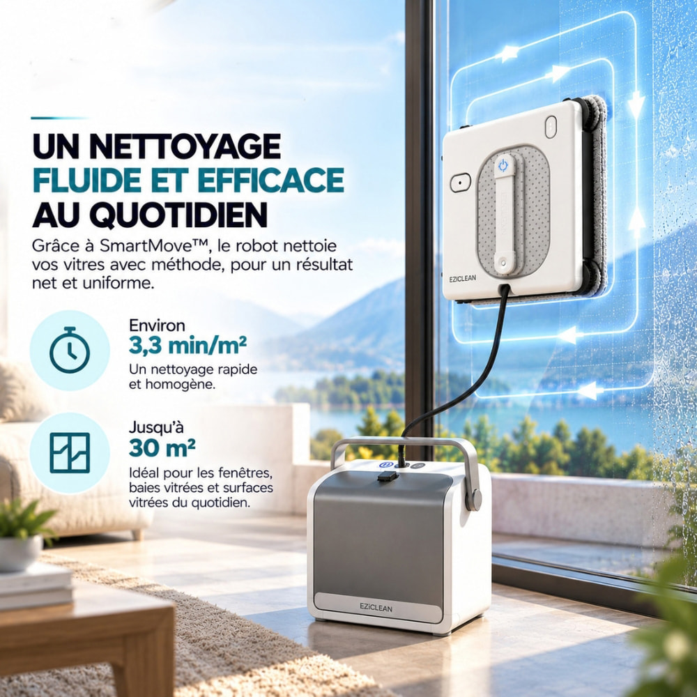 Robot Lave-vitres avec Station eziclean®Windobot S15 Station MAX