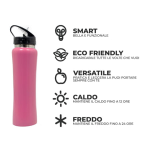 Borraccia Termica Thermos Caldo-Freddo Modello Sport Rosa