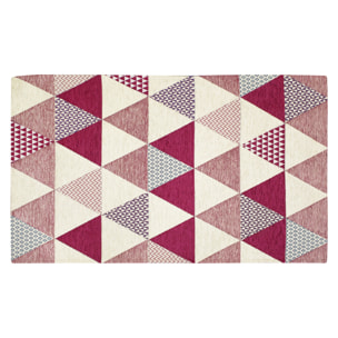 TAPPETO ARREDO TRIANGOLI FUCSIA 65X115 CM CON ANTISCIVOLO