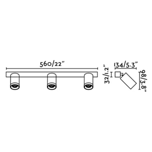 STAN 3L Aplique/plafón blanca