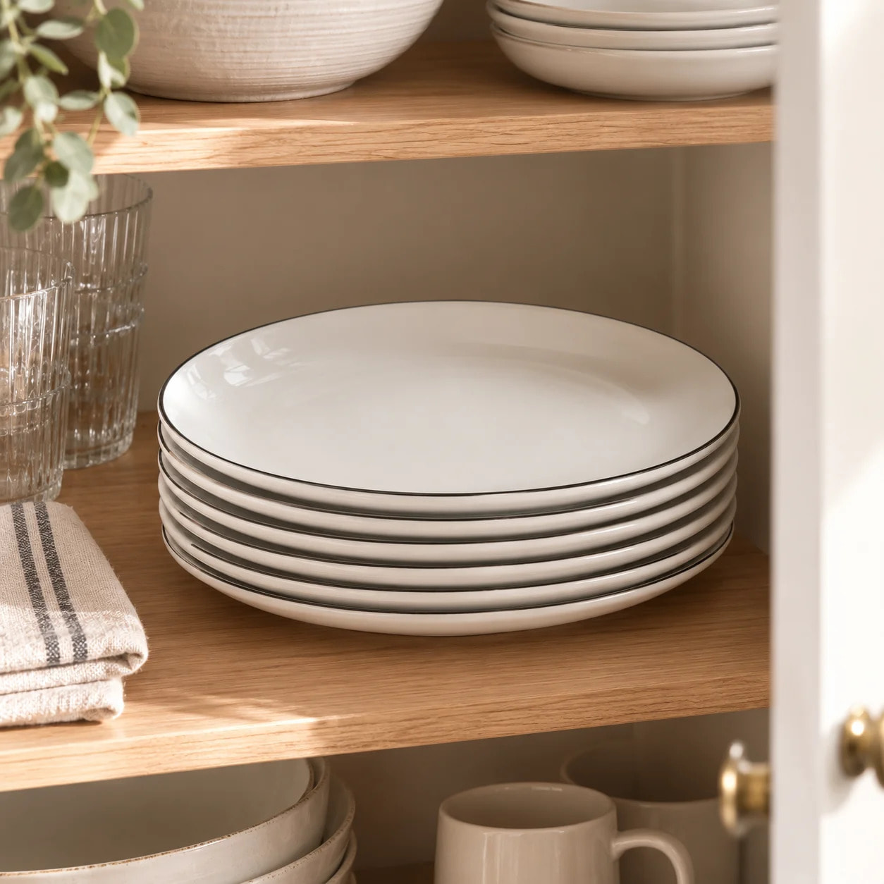 Lot de 6 assiettes plates en porcelaine