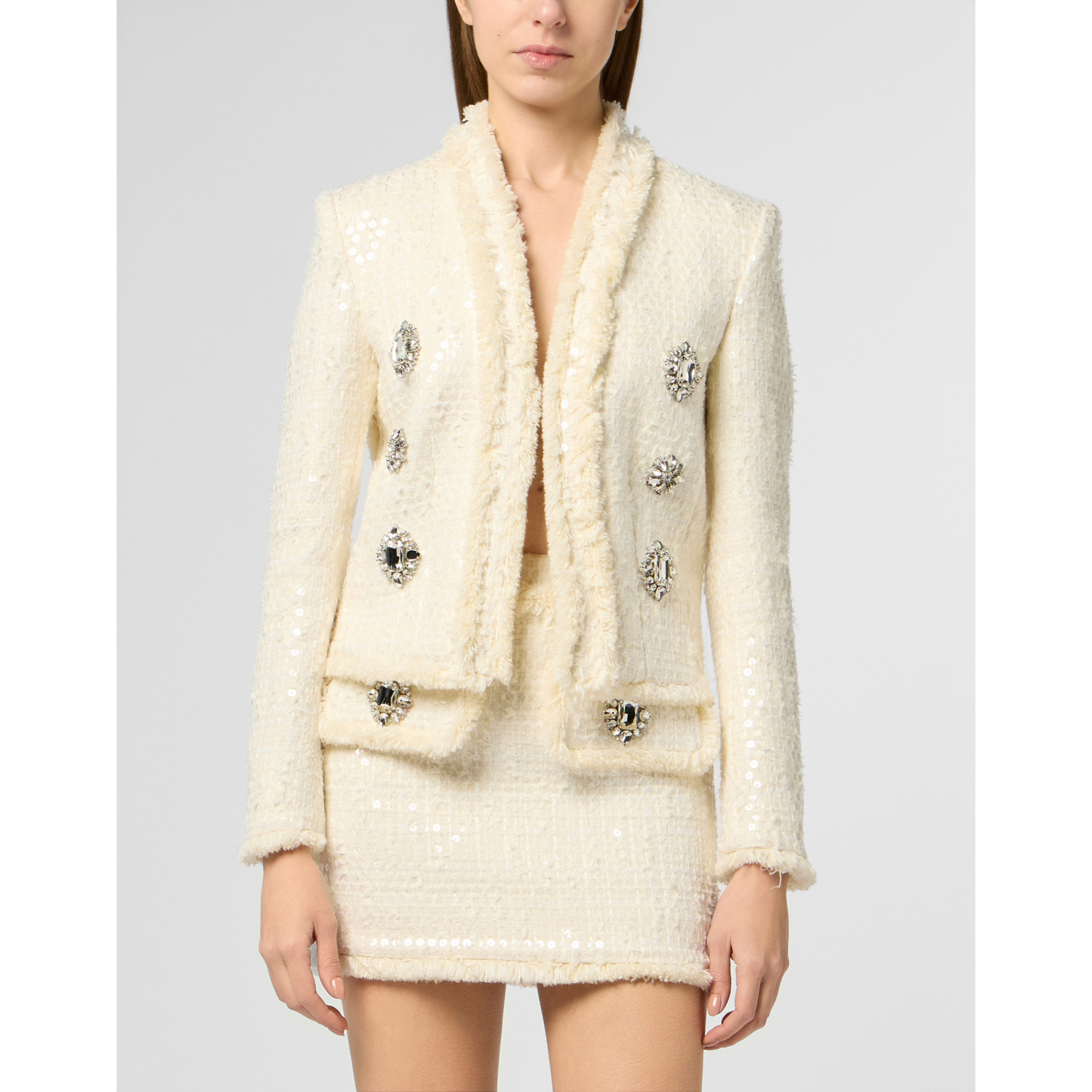 PHILIPP PLEIN Tweed Bolero Paillettes