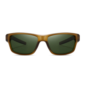 Gafas PALOALTO modelo SANDBOARD, en color Montura marrón mate con lentes polarizadas G15 verdes.