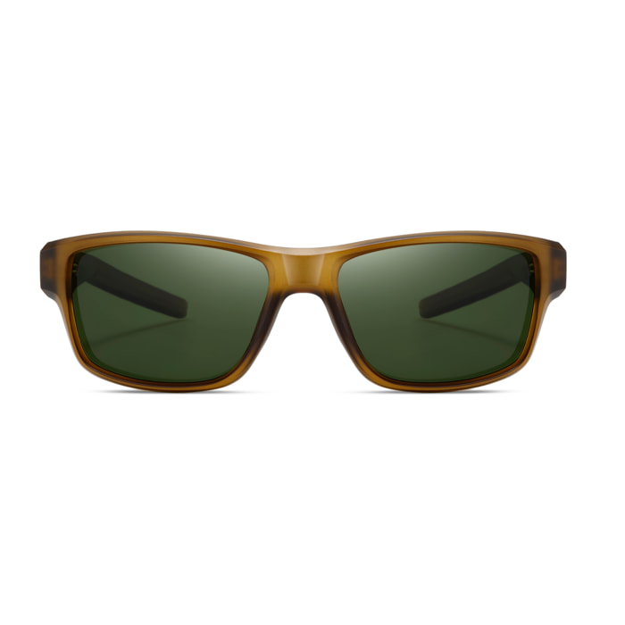 Gafas PALOALTO modelo SANDBOARD, en color Montura marrón mate con lentes polarizadas G15 verdes.