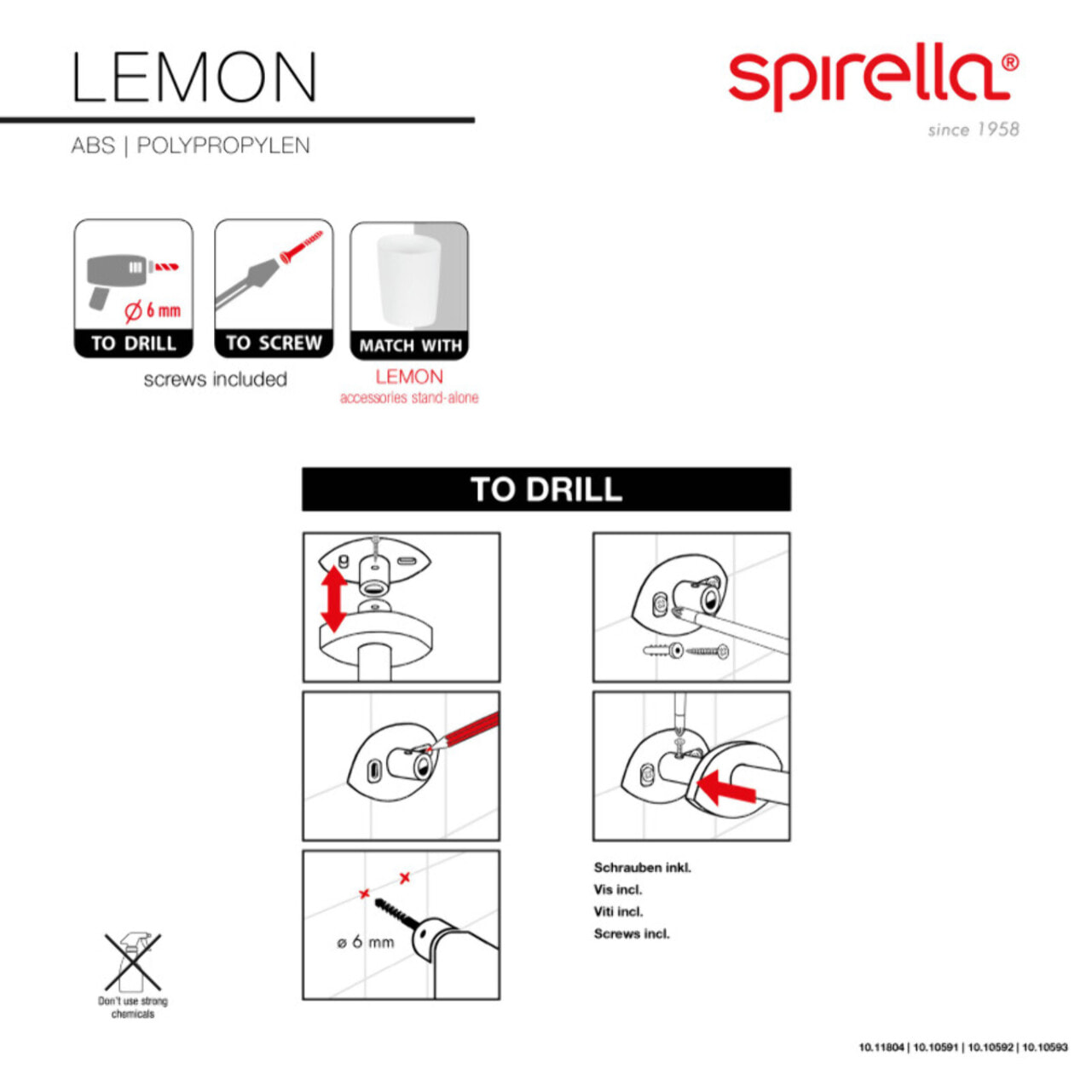 Porte serviettes mural en Aluminium LEMON Blanc Spirella
