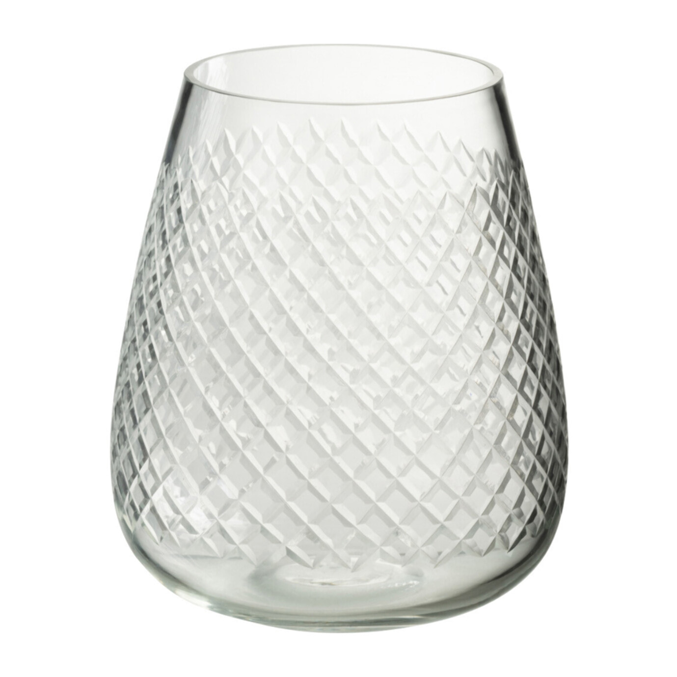 J-Line vase Carreaux - verre - transparent - small - Ø 18 cm