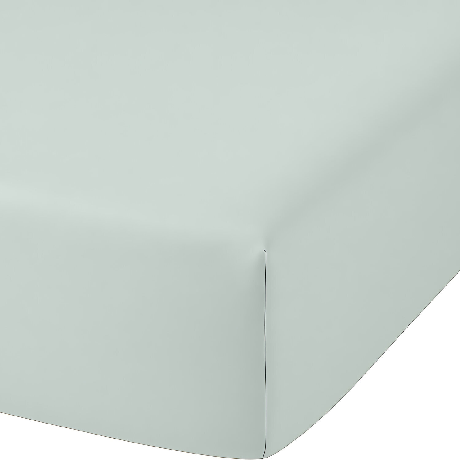 Drap housse 2 pers uni en coton et bambou - vert