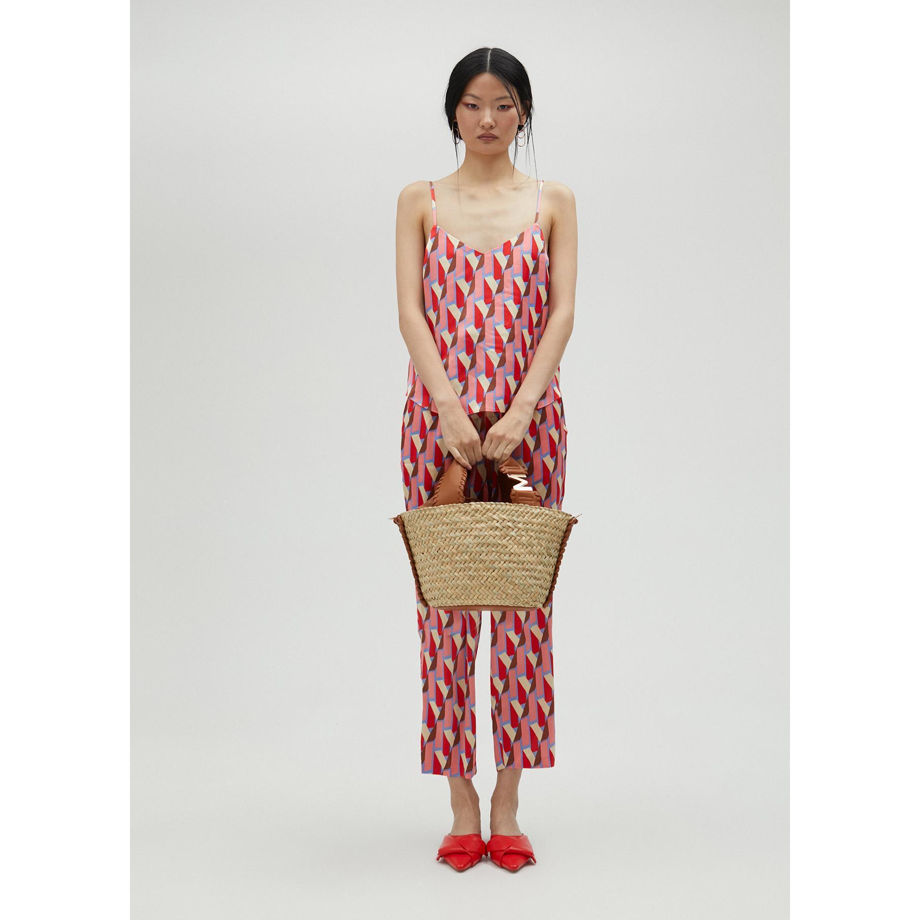 Top stile lingerie stampa loghi