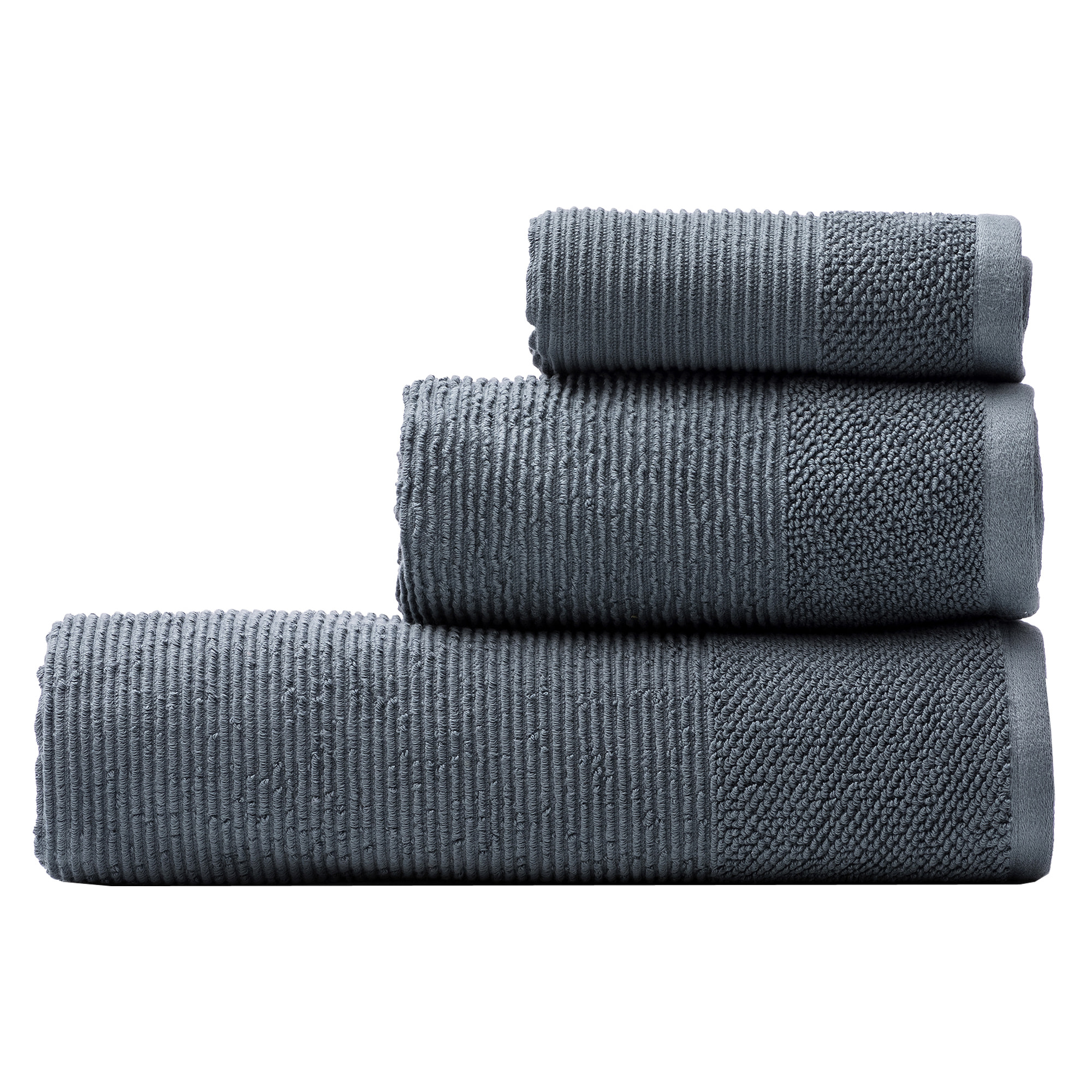 Set 3pcs toallas de baño  gris oscuro  benetton