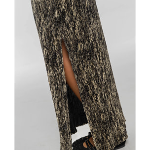 Falda midi plisada de mujer