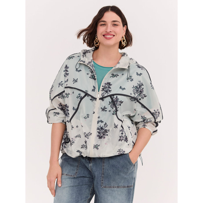 Fiorella Rubino - Bomber con stampa floreale - Bianco