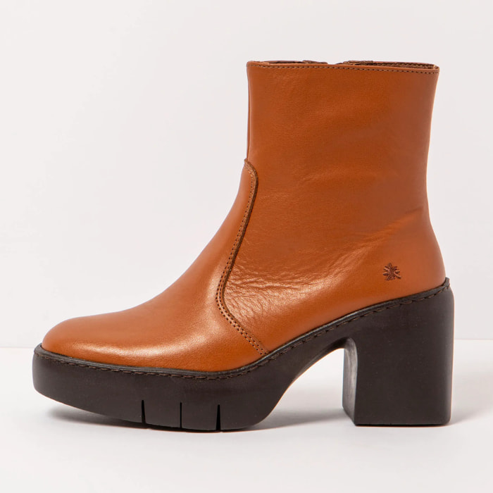 Botines con tacón 1656 NAPPA CUERO-BROWN/SOFIA color Cuero-brown