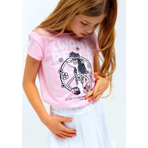 Camiseta De Niña Lentejuelas En Rosa