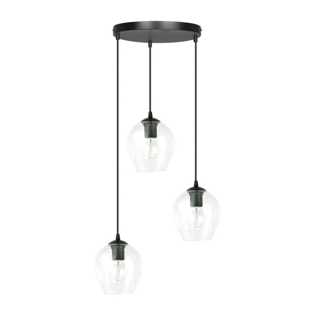 Lampada a sospensione ISTAR in acciaio nero e vetro