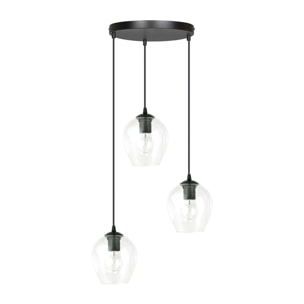 Lampada a sospensione ISTAR in acciaio nero e vetro
