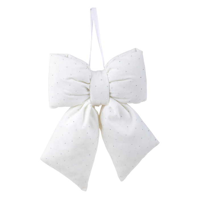 Fiocco con Diamanti - Pezzi 3 - Colore Bianco - 36x7Hx28cm - Bianchi Dino