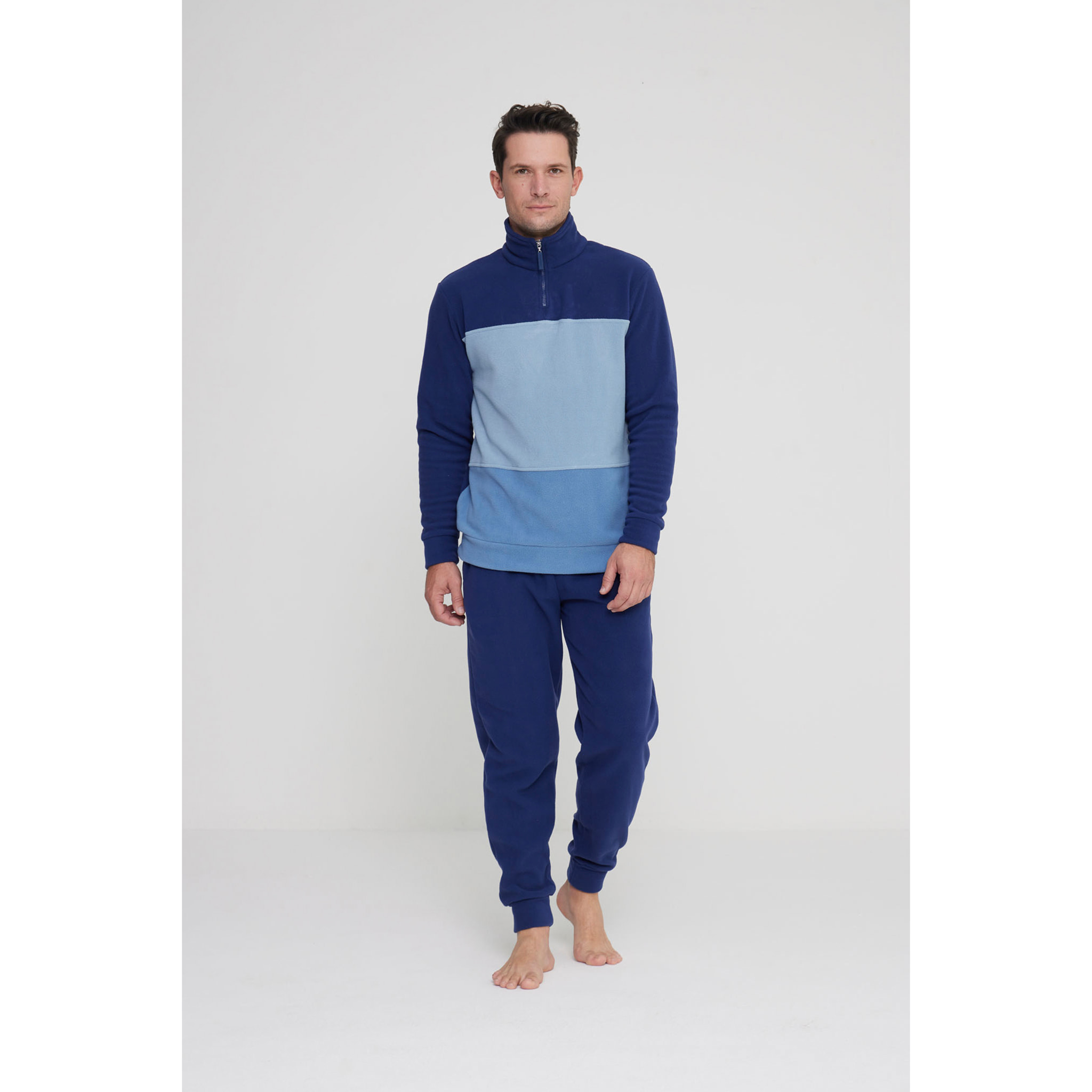 Pigiama uomo danny in pile con collo alto e zip Noidinotte