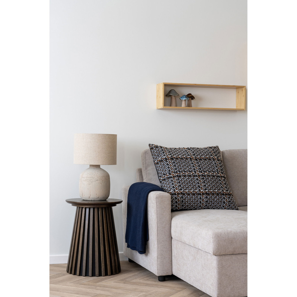 Cuscino Santos in cotone riciclato blu notte 45×45 cm