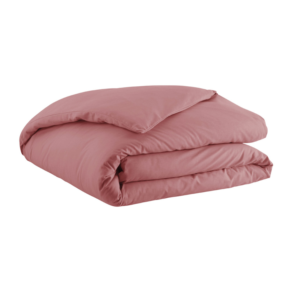 Housse de couette unie en coton, Made in France, TOUT DOUX , Rose Indien