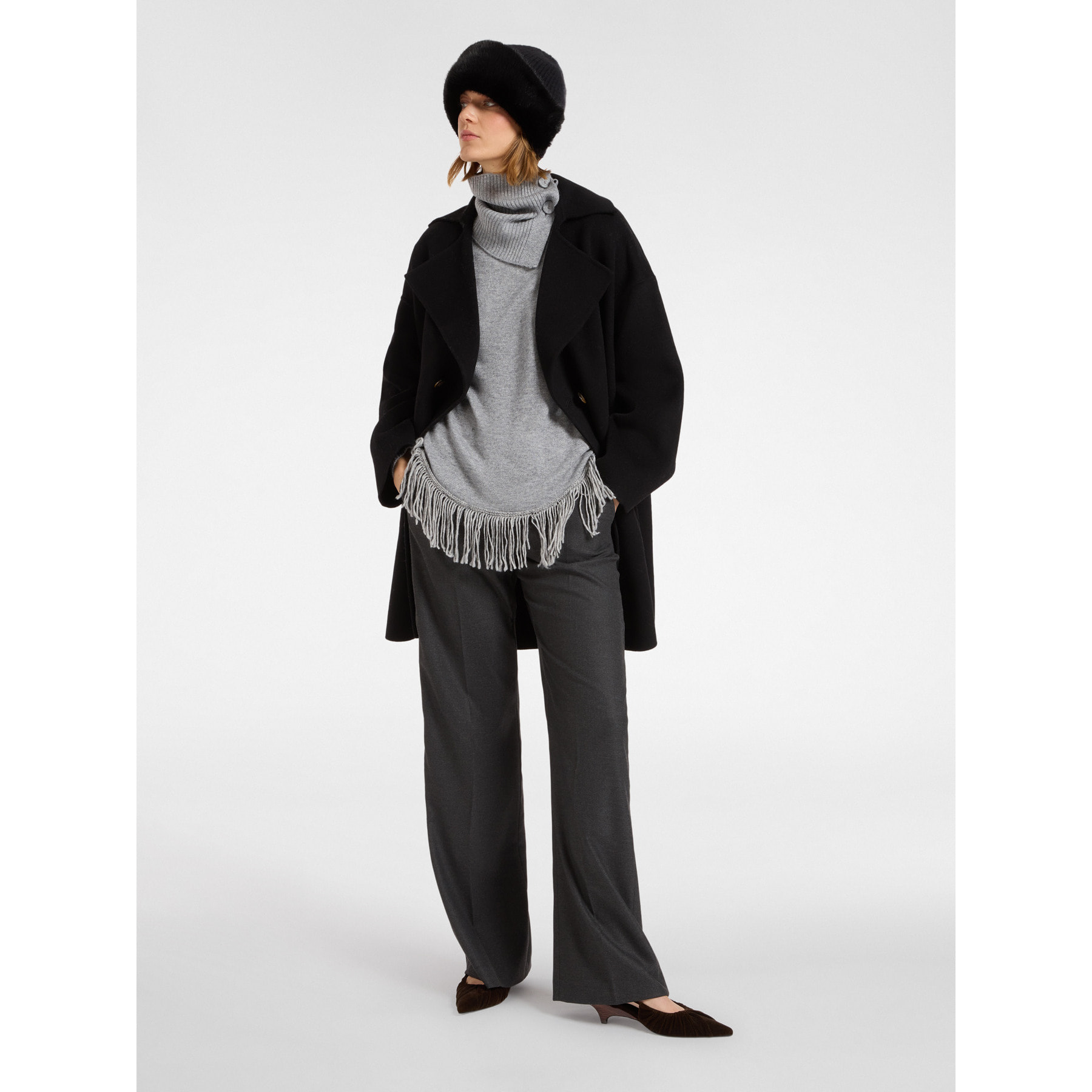 Elena Mirò - Pantaloni maschili in flanella - Grigio