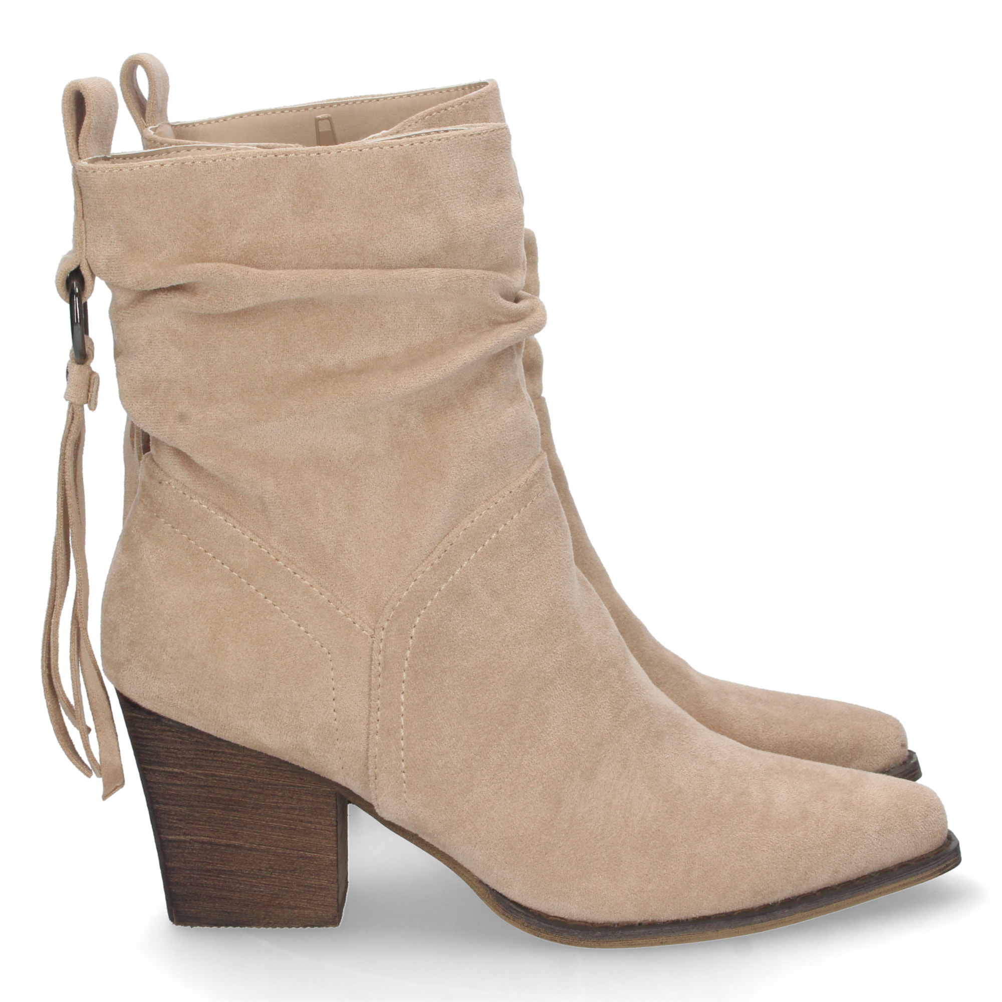 Botin de Tacon con Flecos y Cremallera