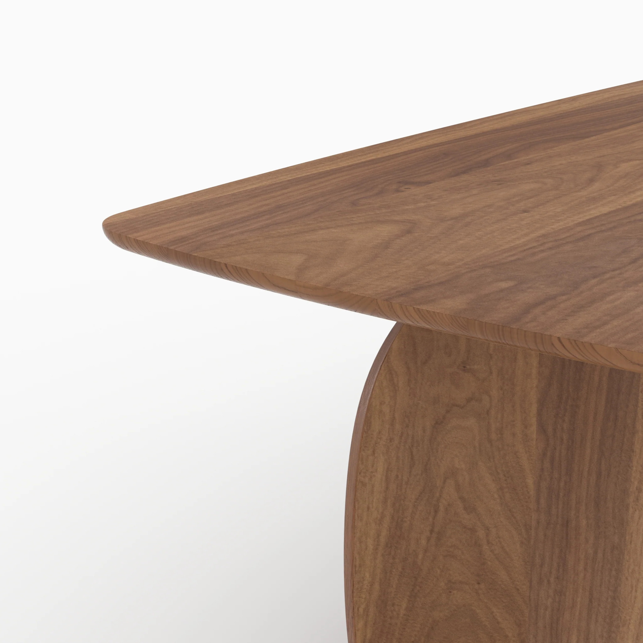 Table rectangulaire 6 places en bois contreplaqué et placage en noyer - Asma