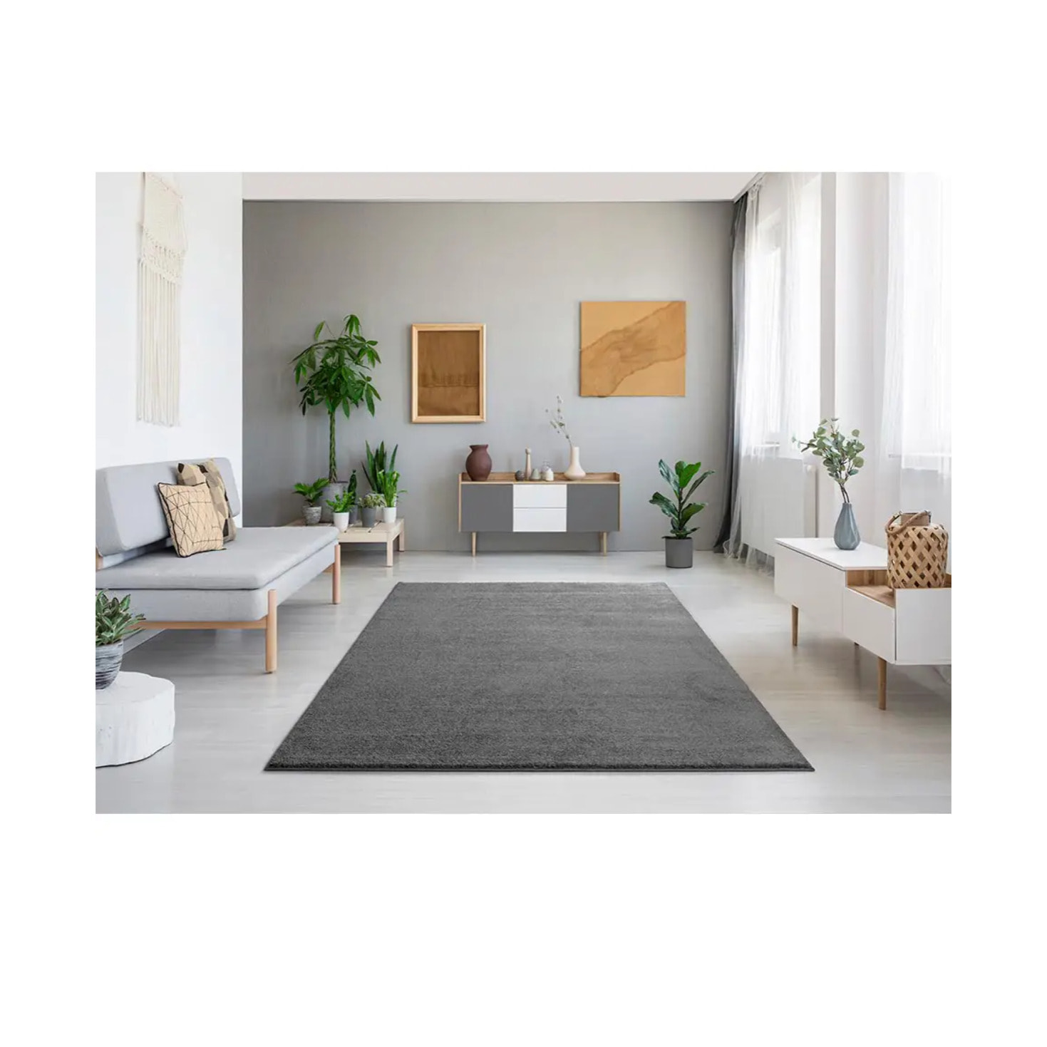 Alfombra Montana Liso Gris, varias medidas disponibles