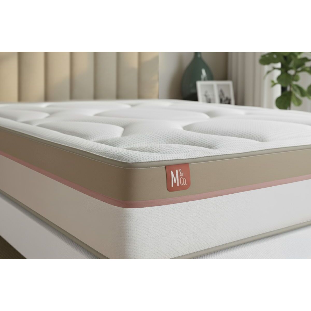 Ensemble Matelas Le Cosy - 30cm - Mémoire de forme - Confort durable - Sommier kit Beige