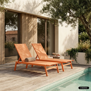 Transat acier multi positions (lot de 2) FLORA