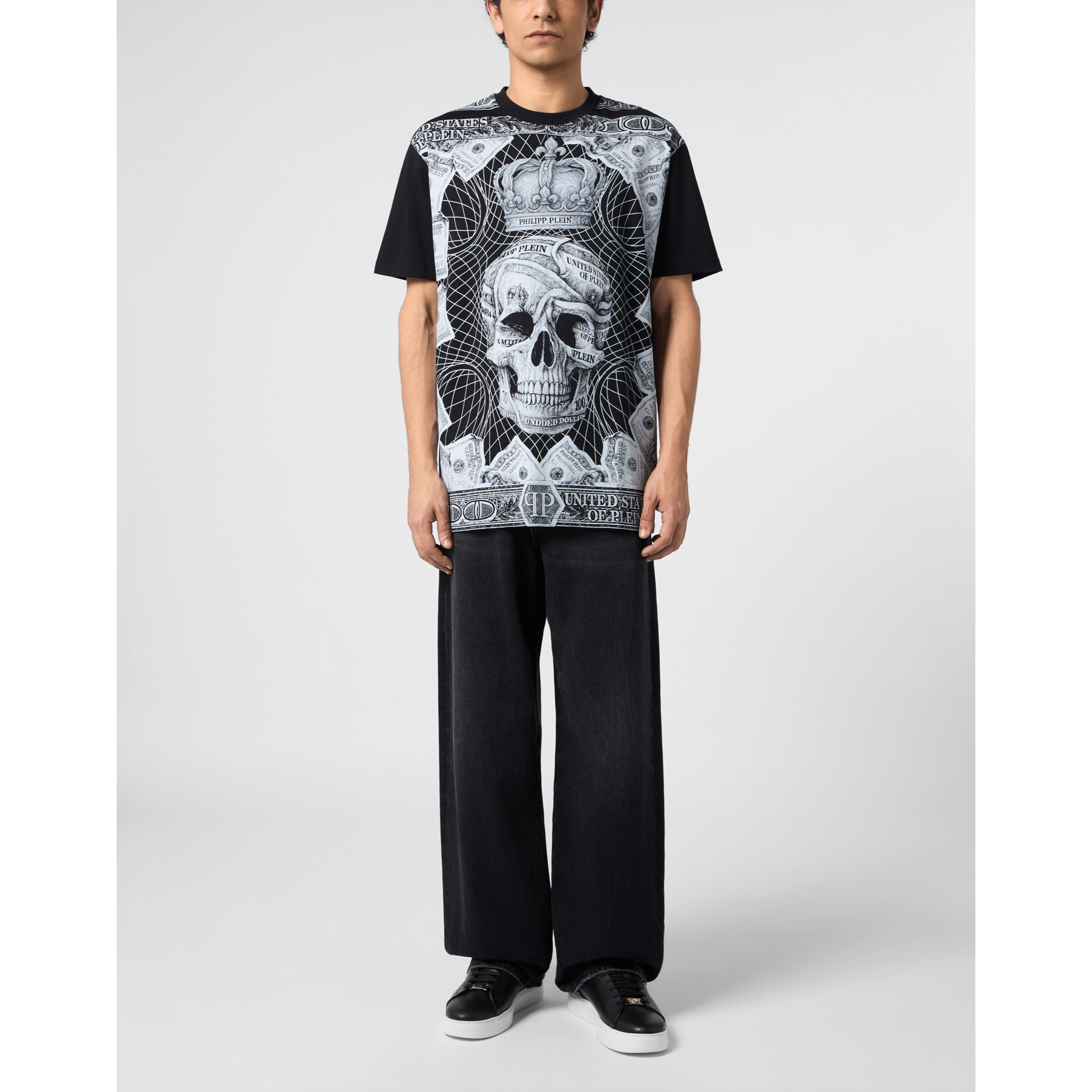 PHILIPP PLEIN Camiseta de cuello redondo y manga corta SKULL