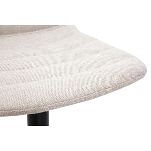 Tabourets de bar réglables pivotants 360° en tissu effet velours texturé beige et métal (lot de 2) SAURY