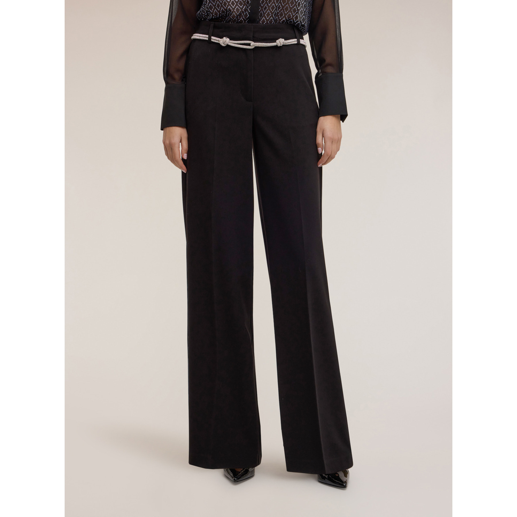 Motivi - Pantalones palazzo de poliviscosa - Negro