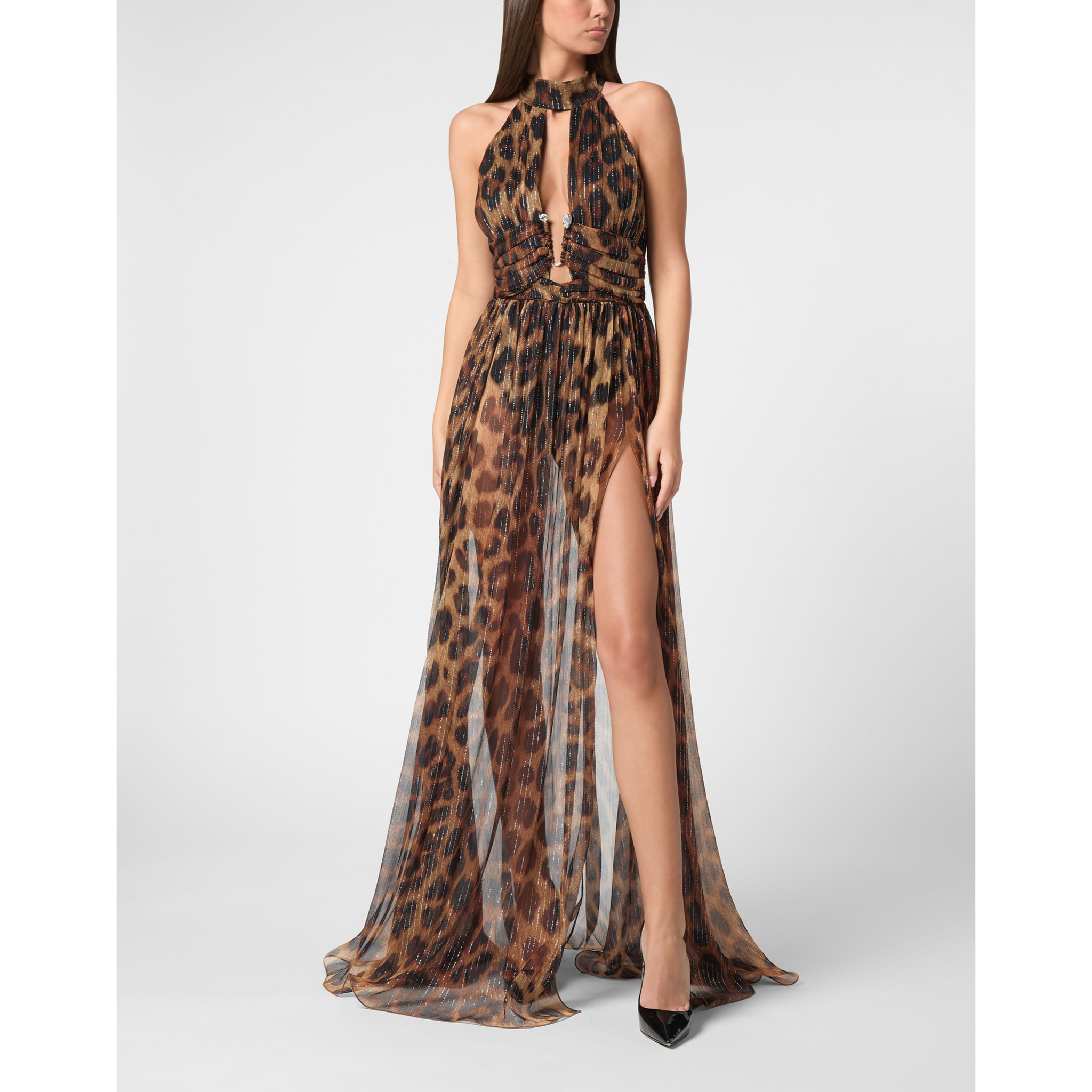 PHILIPP PLEIN Long Dress LEOPARD