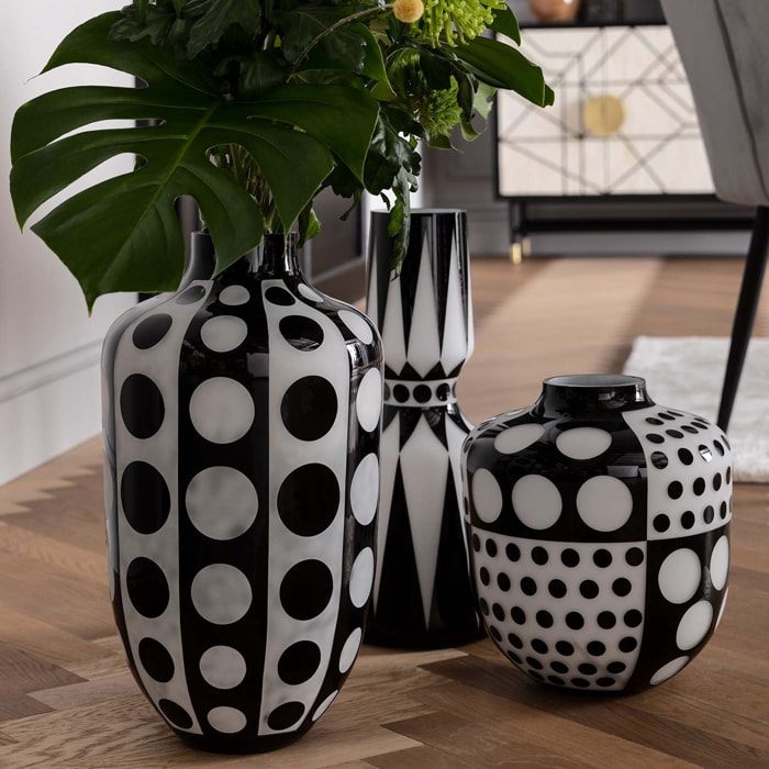 Vase Brillar noir et blanc 45cm Kare Design