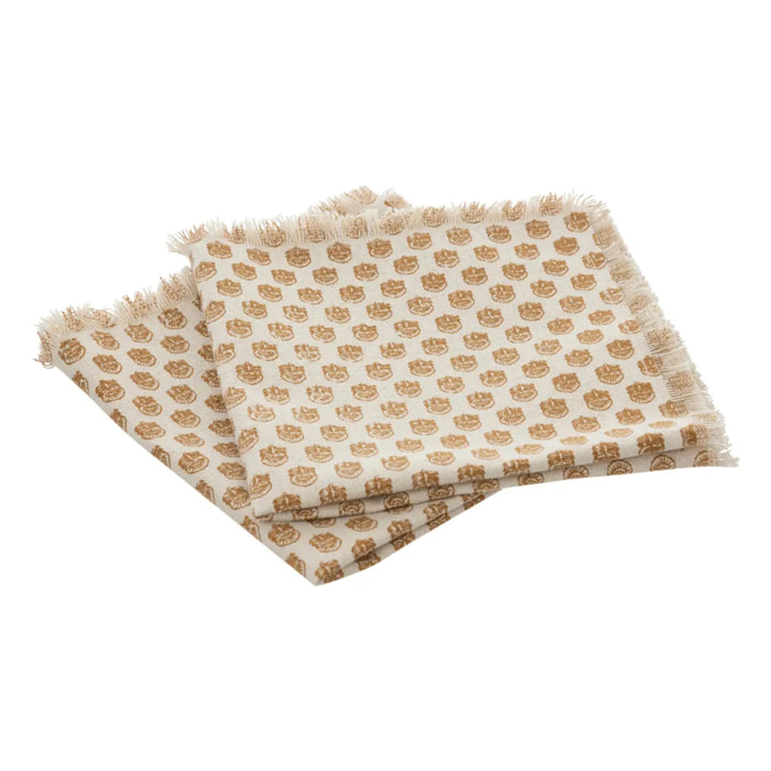 Lot de 2 serviettes de table "Indie" 40x40cm beige