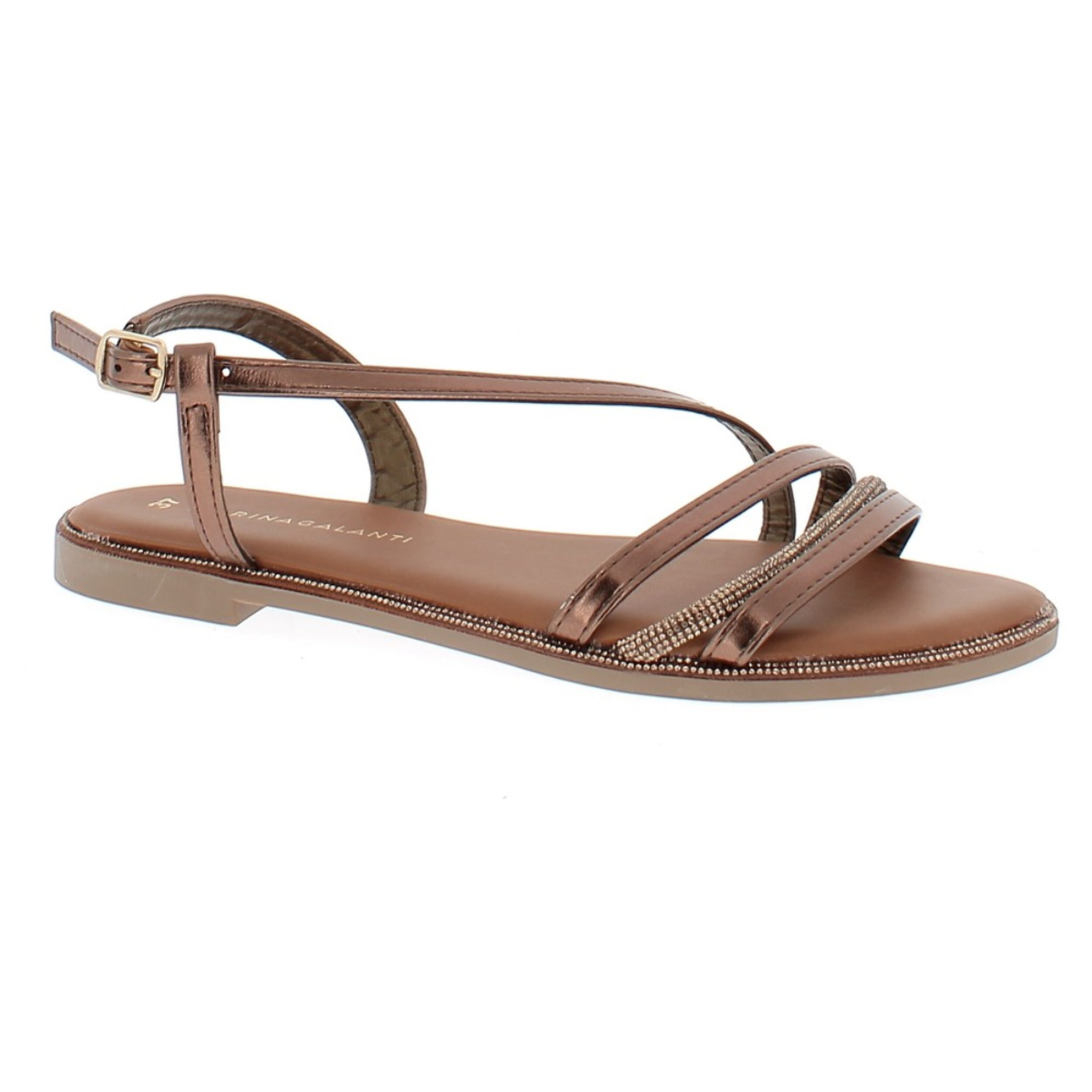 Marina Galanti Scarpe Donna Flat Braided Sandals Jewel MG 1E164 Bronze