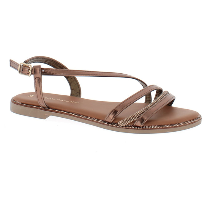 Marina Galanti Scarpe Donna Flat Braided Sandals Jewel MG 1E164 Bronze