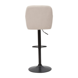 Tabourets de bar réglables tissu effet velours beige et métal (lot de 2) AMIKA