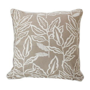 Coussin déhoussable en coton recyclé Chambray - Naturel