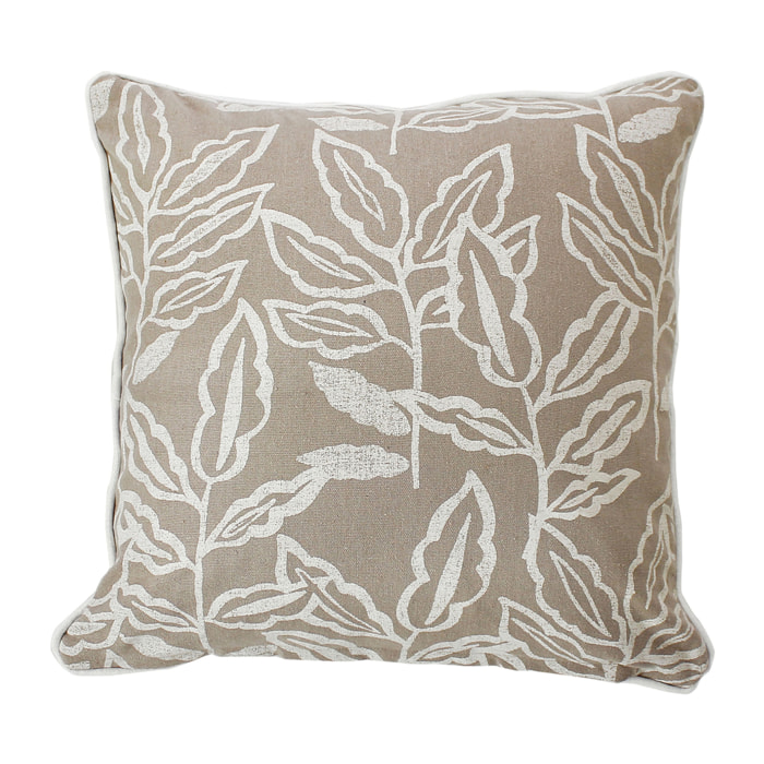 Coussin déhoussable en coton recyclé Chambray - Naturel