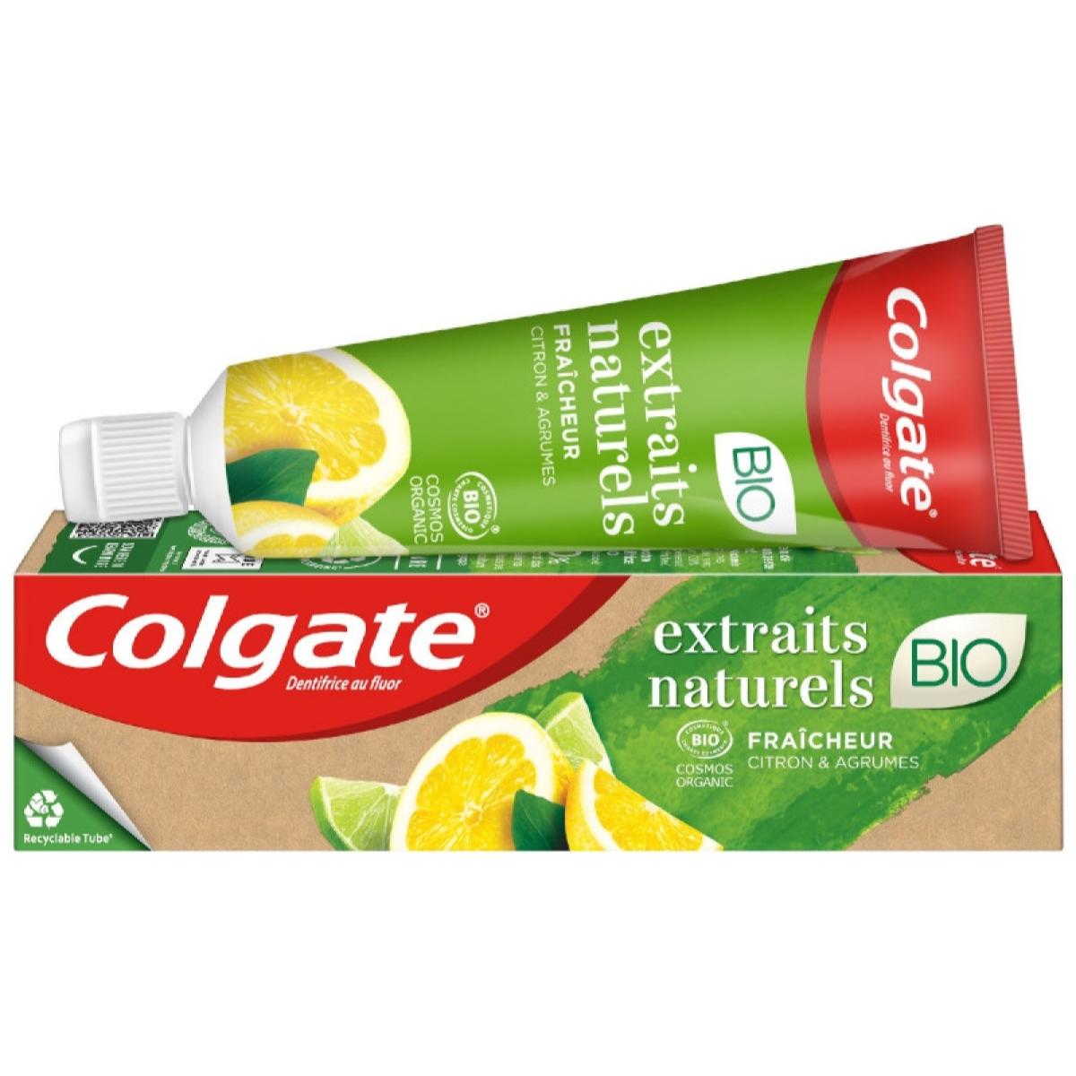 Pack de 12 - COLGATE Dentifrice Natural Extracts Bio Fraîcheur Citron et Agrumes 75ml