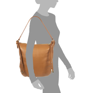 FIRENZE ARTEGIANI Borsa a Spalla da Donna Acquacanina. Vera Pelle Dollaro Made in Italy 33x4,5x35 Cm. Colore: pelle