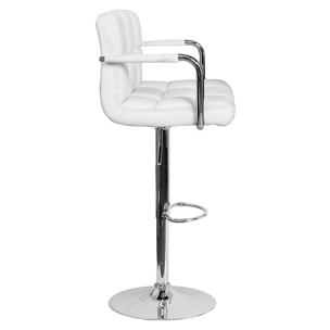Lot de 2 tabourets de bar blanc avec accoudoirs MIKE